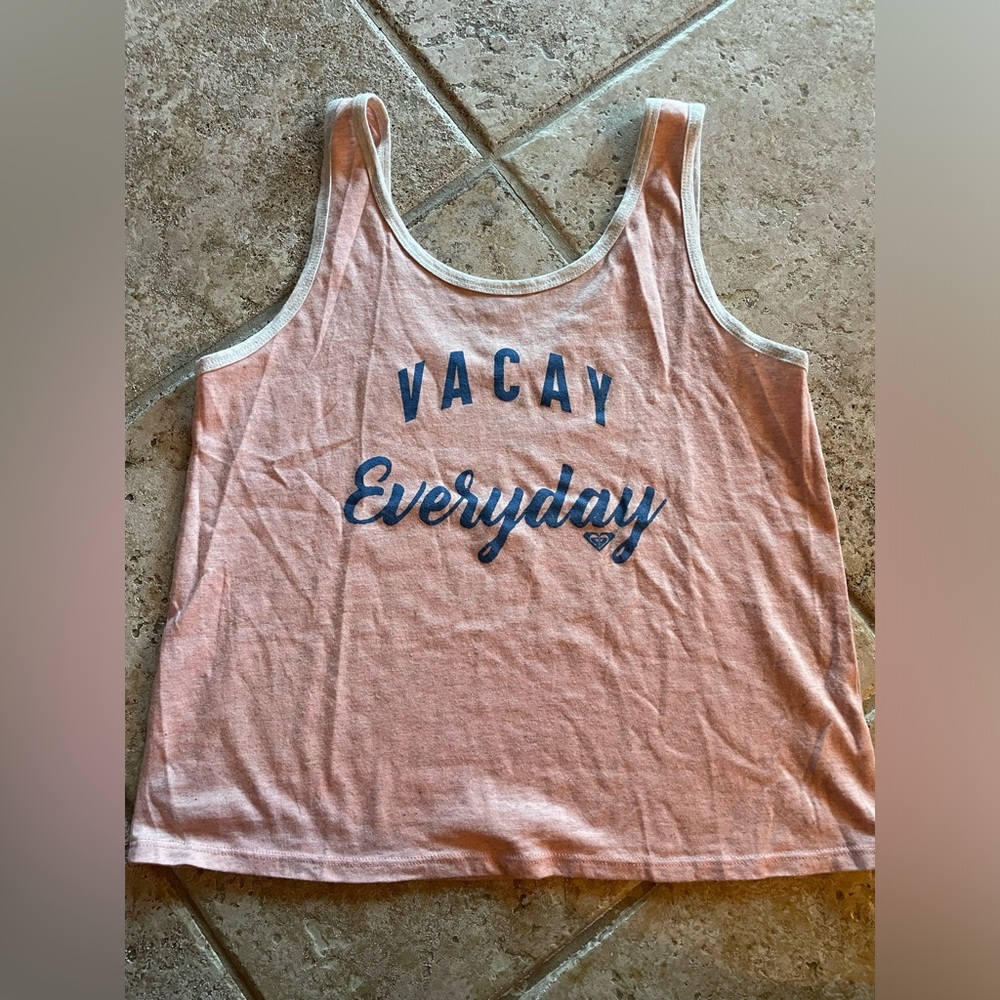 Roxy Pink Tank Top with Blue Logo